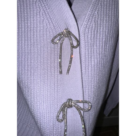 NWT! French Connection Women's Babysoft Sparkly Bow Cardigan - Picture 5 of 9